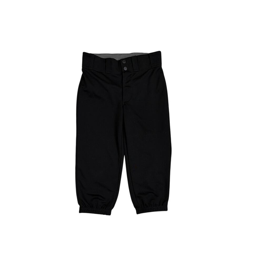 Mizuno Black Athletic Cropped Softball Pants Youth Large 14/16